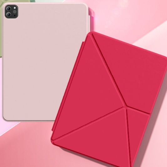ipadカバー 磁気吸着式多段階調整スタンド機能付きタブレットケース
