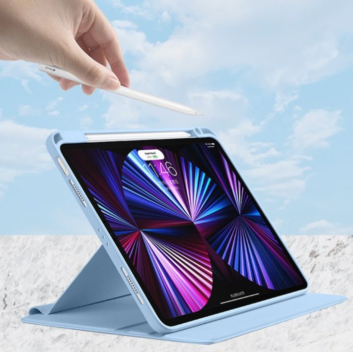 360度回転式透明背面保護iPad Air ケースカバー