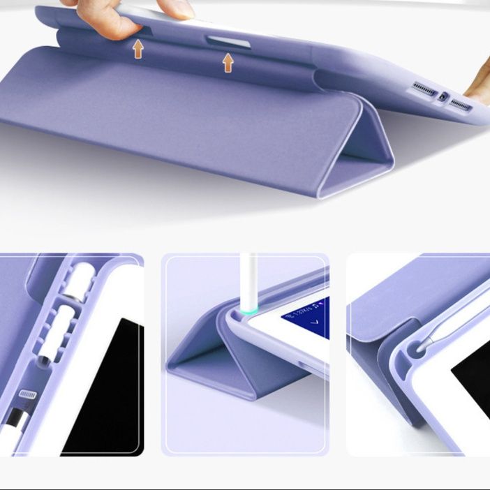 ipadAirカバー多機能ペン収納付き三つ折りスタンド型保護ケース