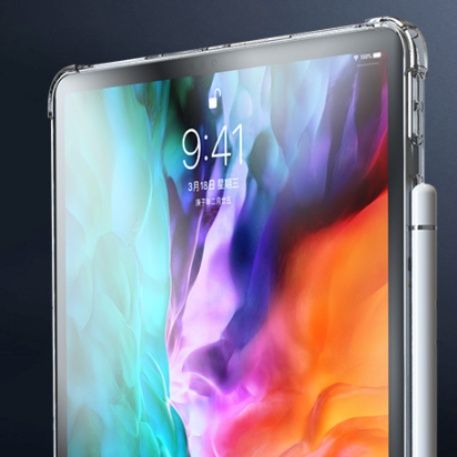 四隅強化衝撃吸収 ペン収納付ipad proカバークリア保護ケース