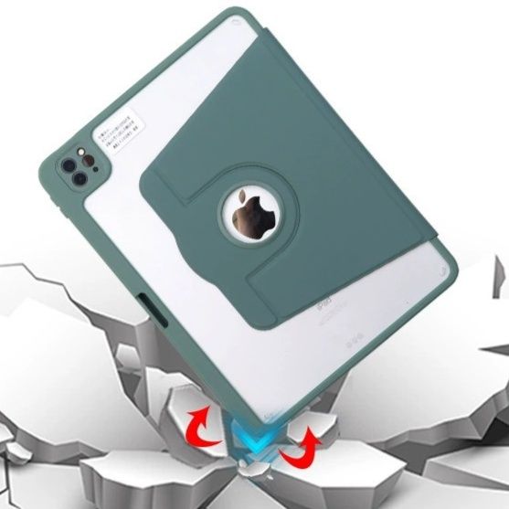 三つ折り回転式多機能保護型カバー 本体収納iPad Proケース