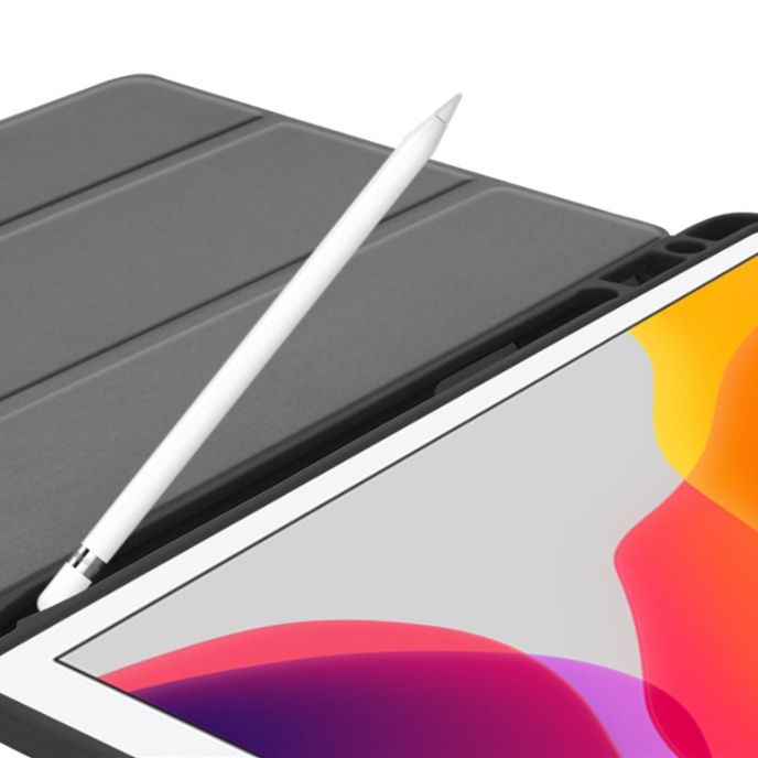  ペンホルダー付き三つ折りスタンド機能付きipadカバー