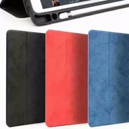  ペンホルダー付き三つ折りスタンド機能付きipadカバー