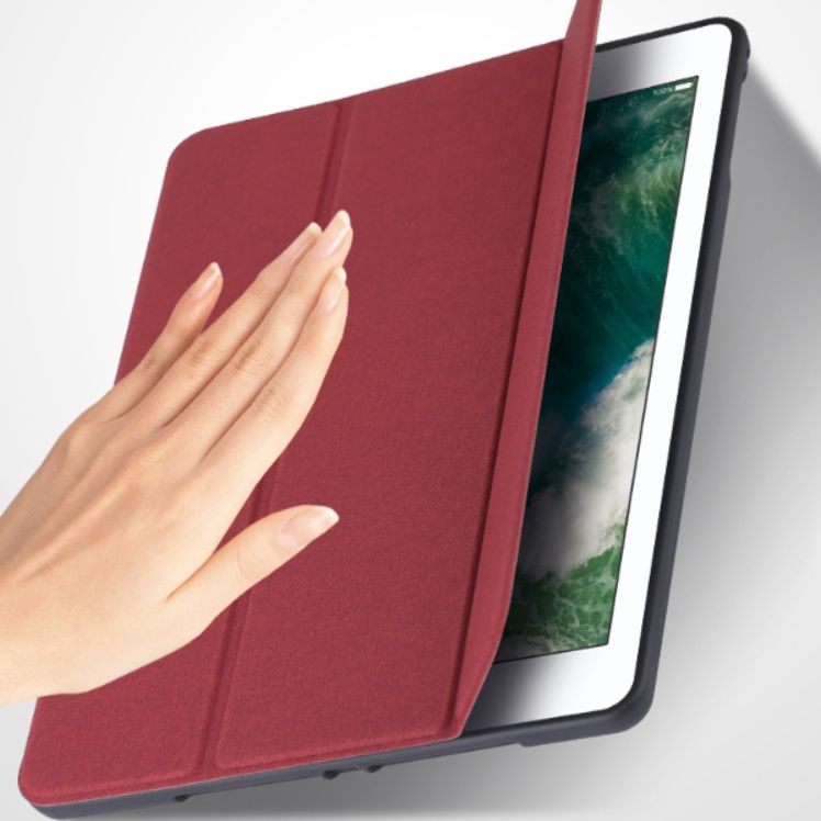 三つ折りスタンド機能付きペンホルダー搭載保護ipad proカバーケース