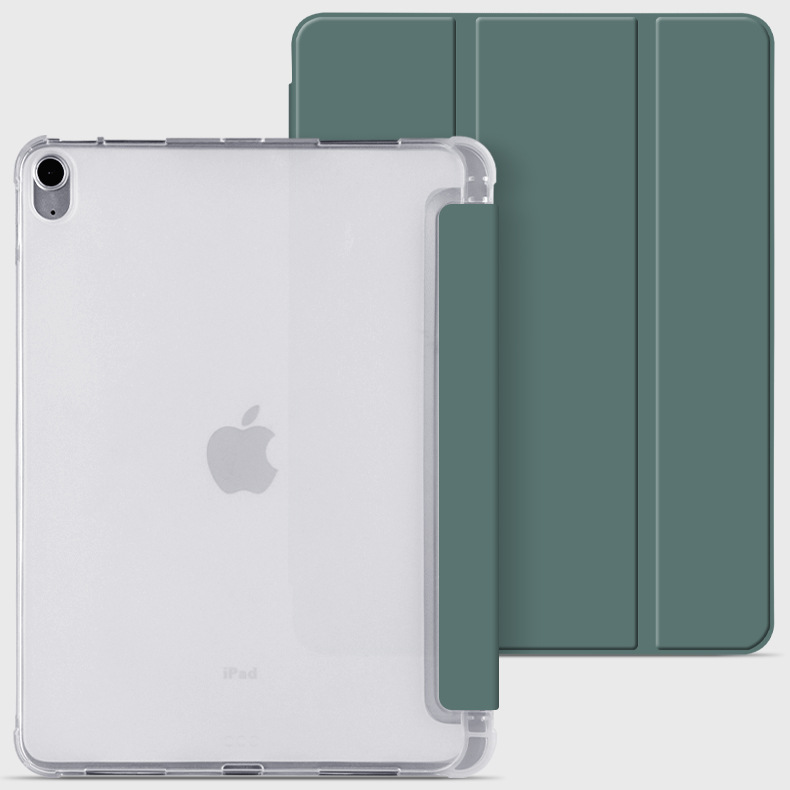 三つ折り透明背面保護カバー付きiPadAirケースカバー