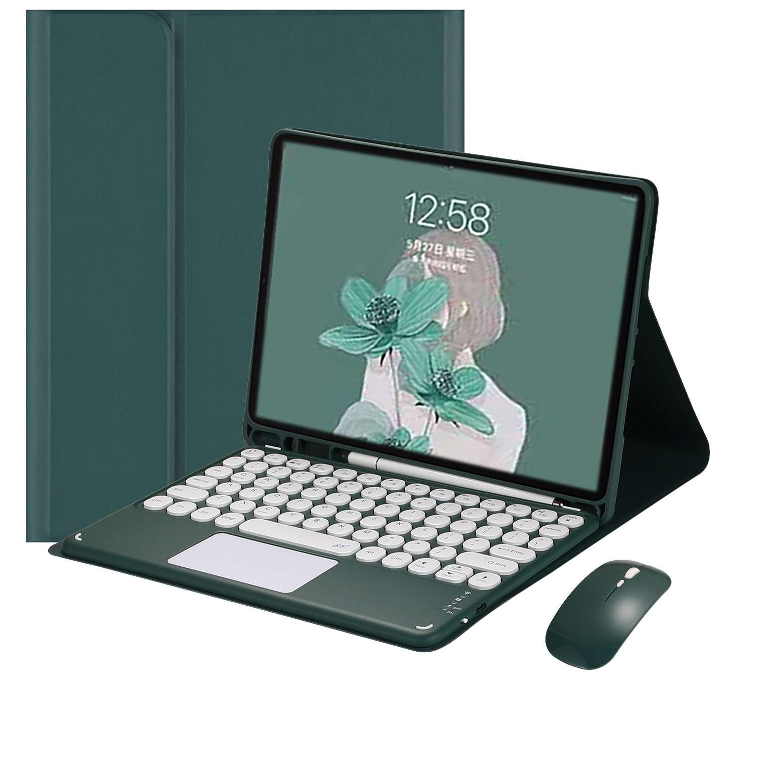 iPadケース フラワーアート タブレットケース