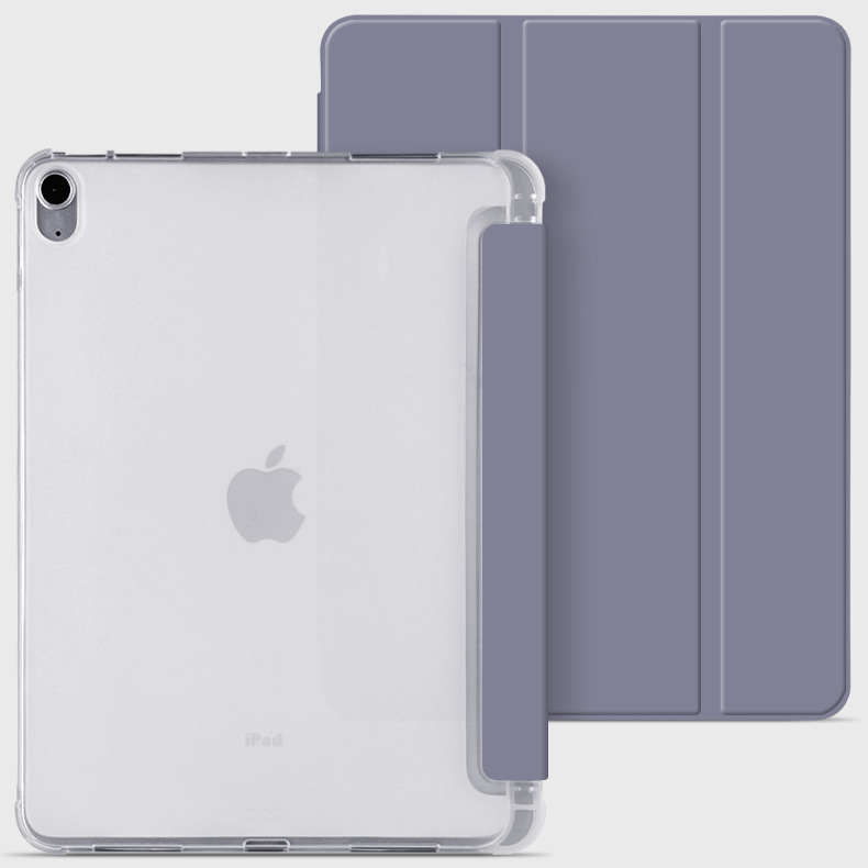 三つ折り透明背面保護カバー付きiPadAirケースカバー