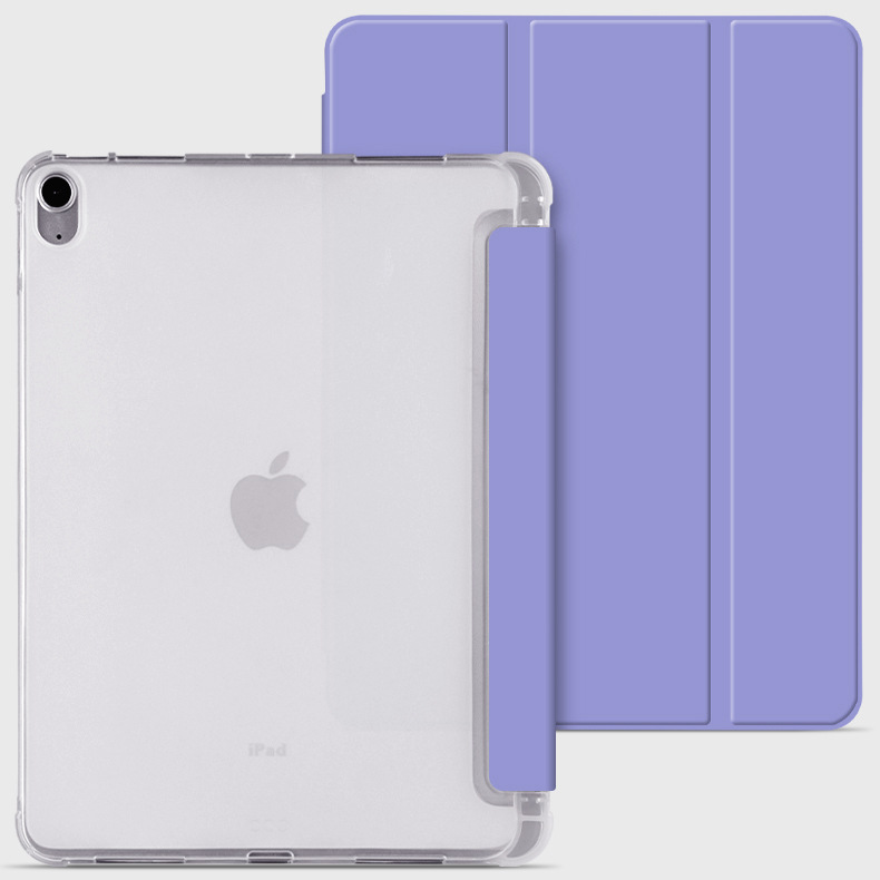 三つ折り透明背面保護カバー付きiPadAirケースカバー