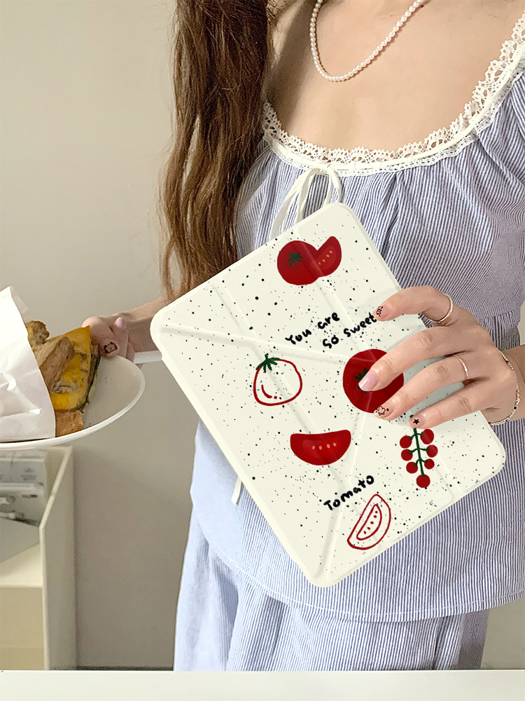 ipadカバー フルーツ柄スタンド付き保護ケース