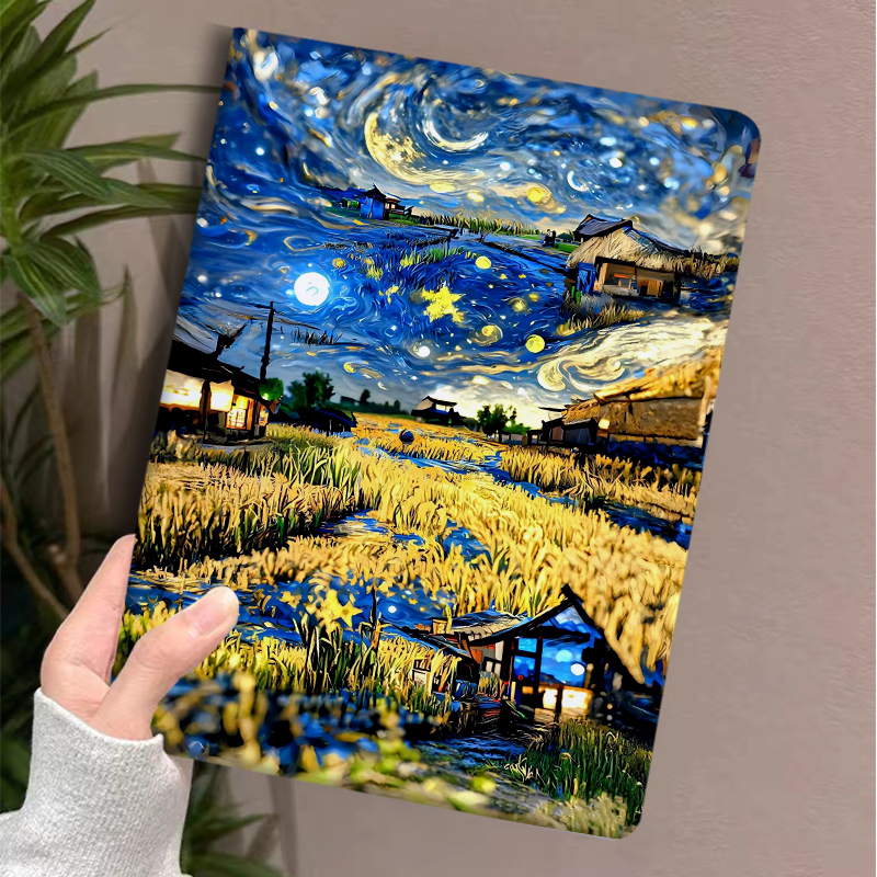 ipadカバー 名画風景印象派保護カバー