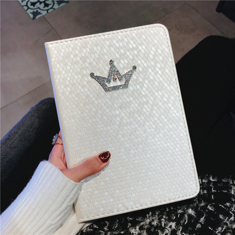 ipadカバー 王冠キラキラ装飾タブレットケース