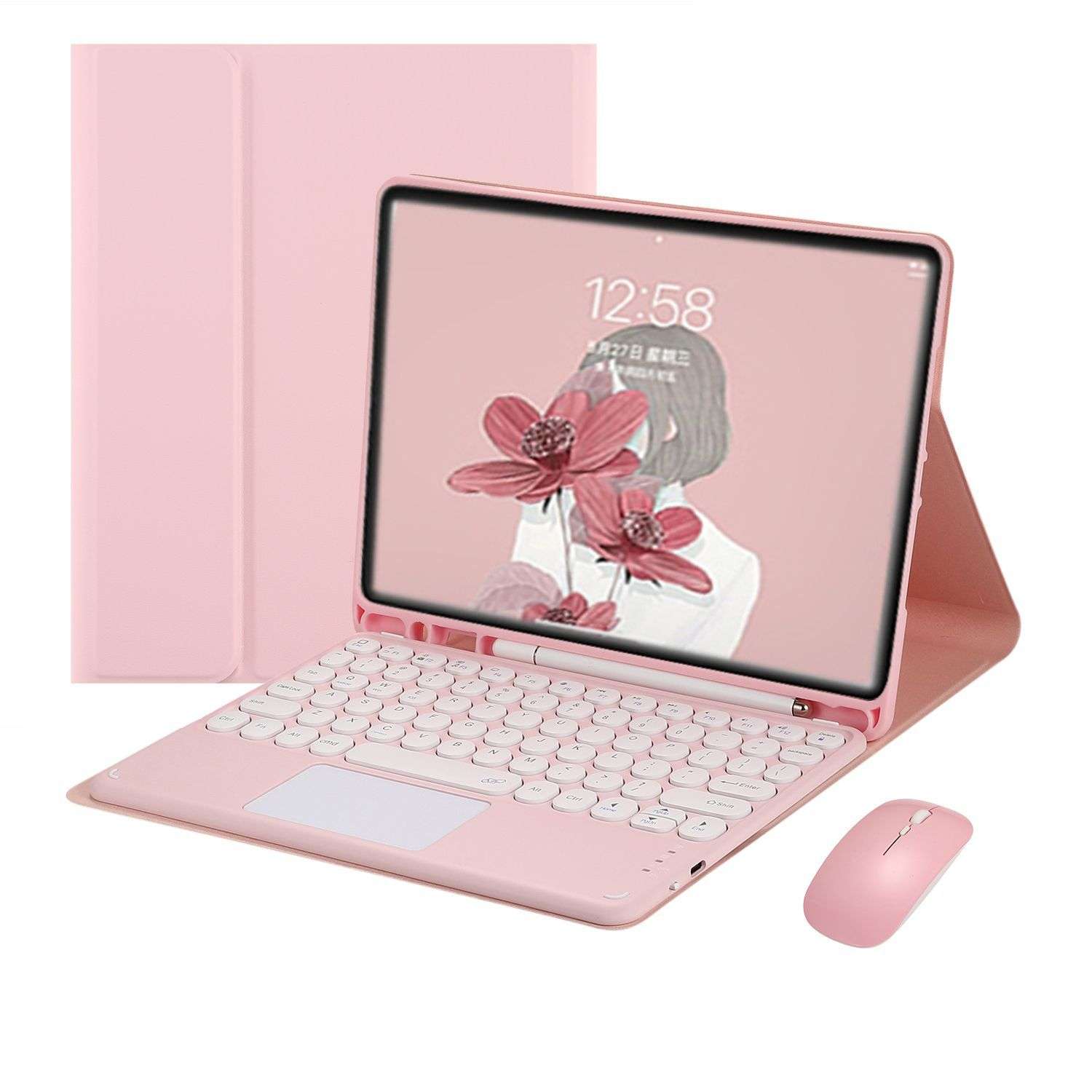iPadケース フラワーアート タブレットケース