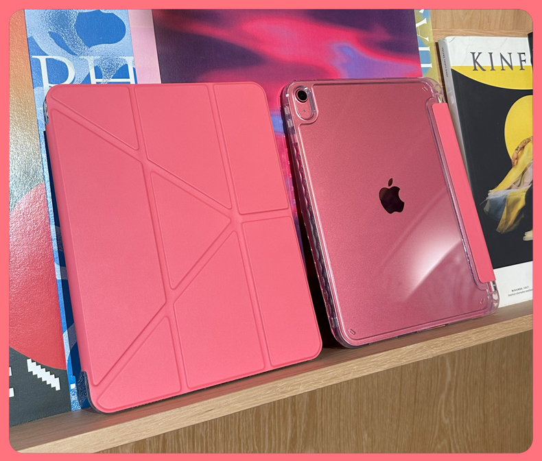 ipadカバー 透明折り畳みスタンド機能付き保護ケース