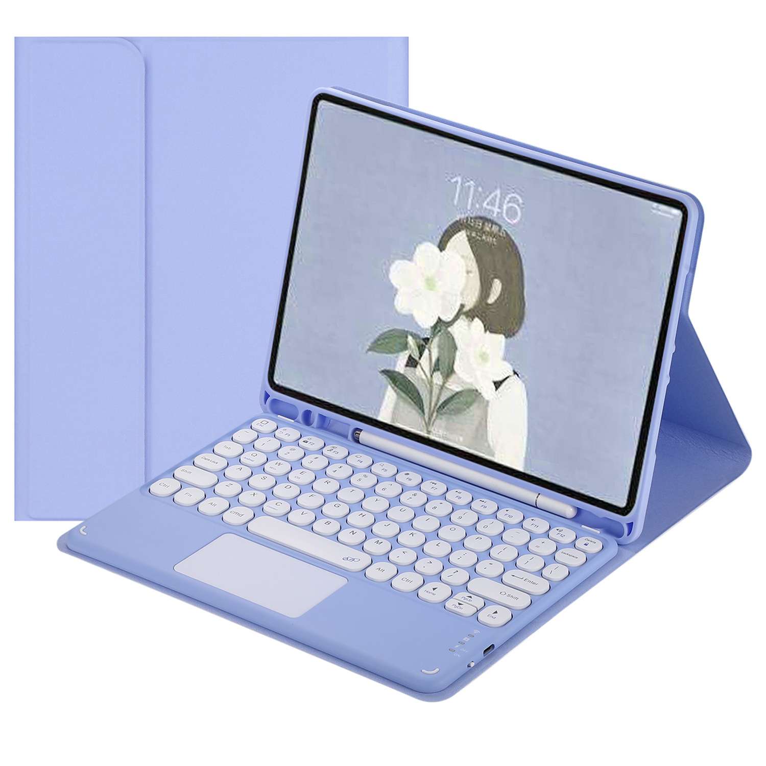 iPadカバー花柄イラスト付きiPad Air用キーボード付きケース