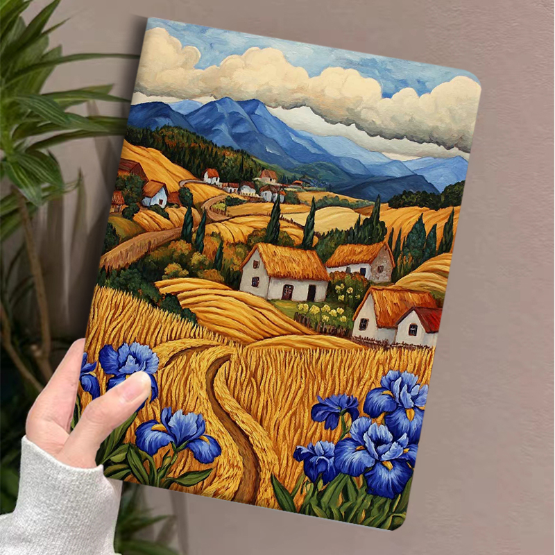 ipadカバー 名画風景印象派保護カバー