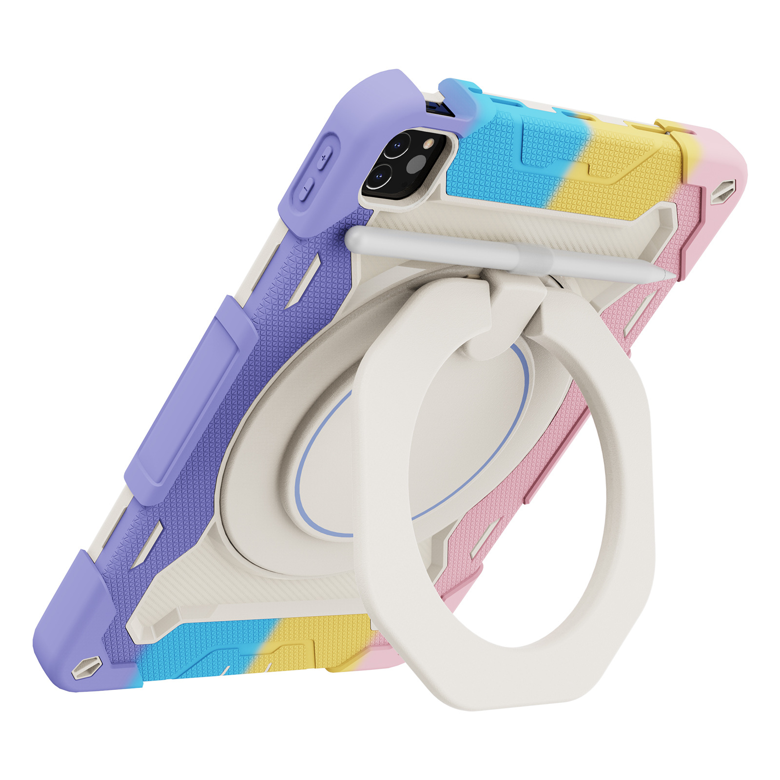 ipadカバー 回転取っ手付き頑丈保護アイパッドケース