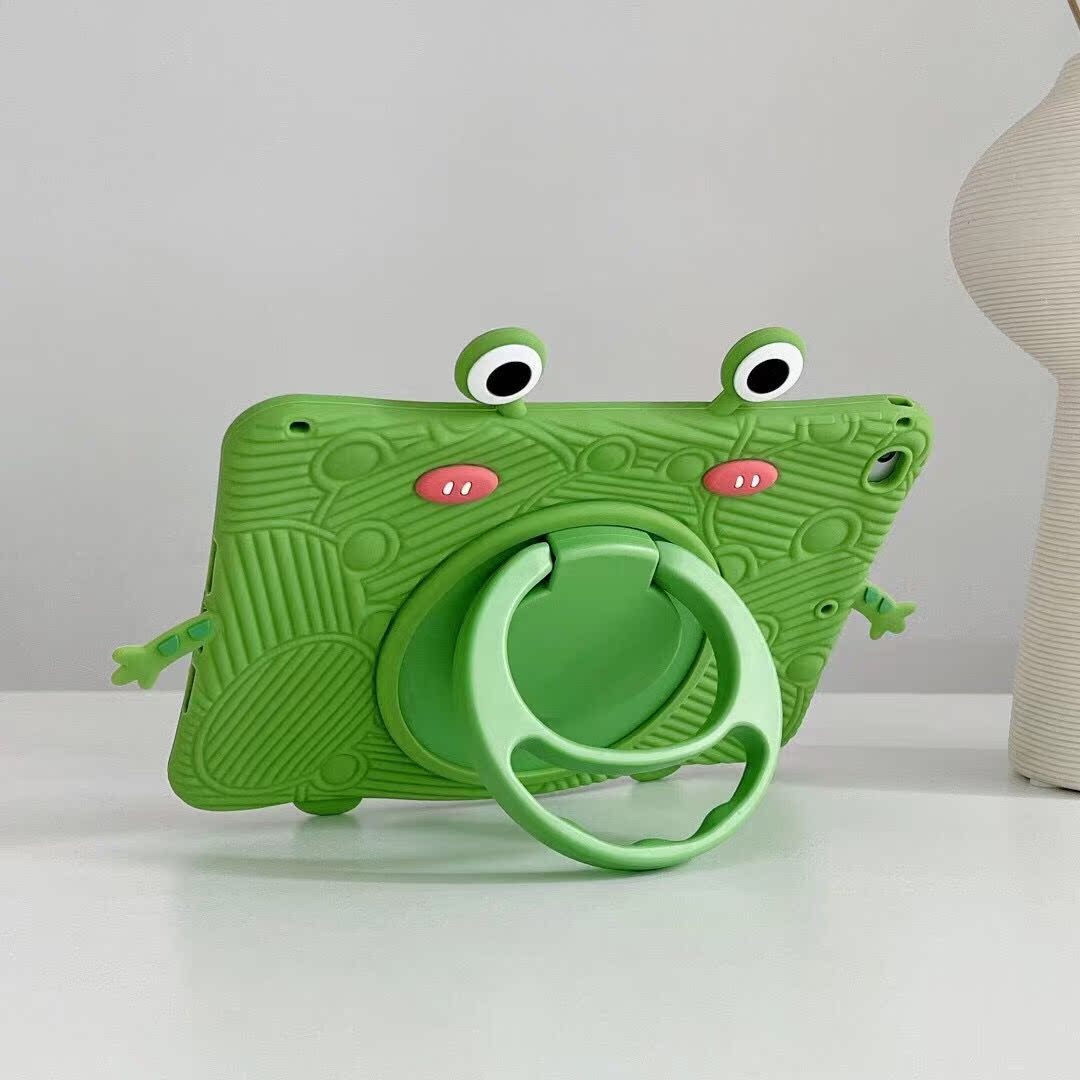 ipadカバー かえるさん立体キッズ保護ケース