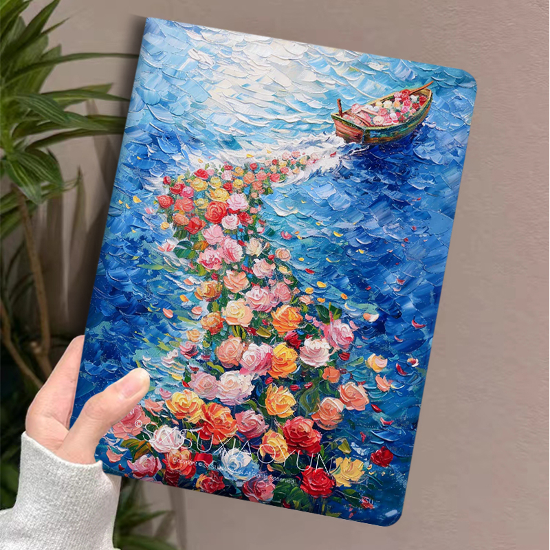ipadカバー 名画風景印象派保護カバー