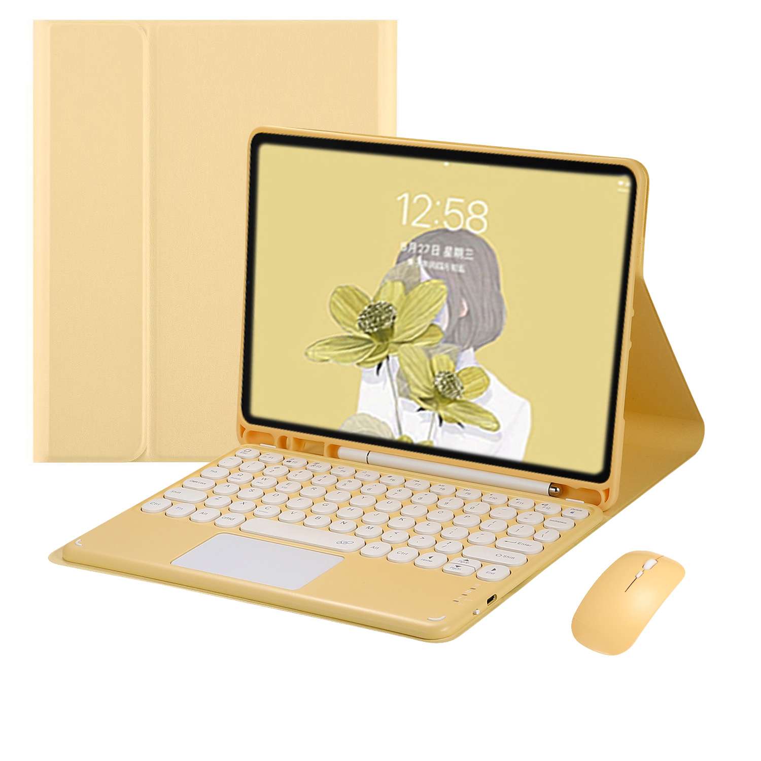 iPadケース フラワーアート タブレットケース