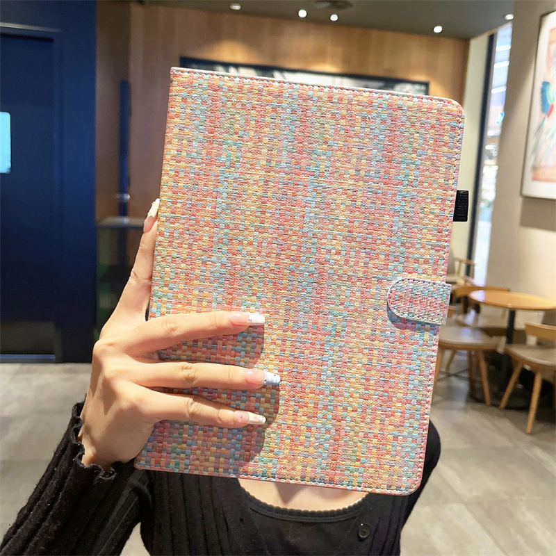 ipadカバー 多機能織り模様タブレット保護ケース