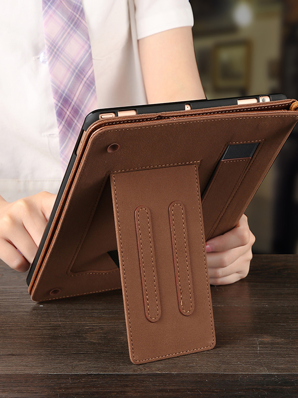 ipadカバー 多機能ペンホルダー付き立体式保護ケース