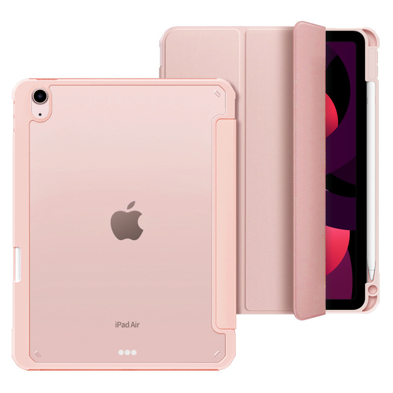 ipadカバー クリアバック三つ折りスマート保護ケース