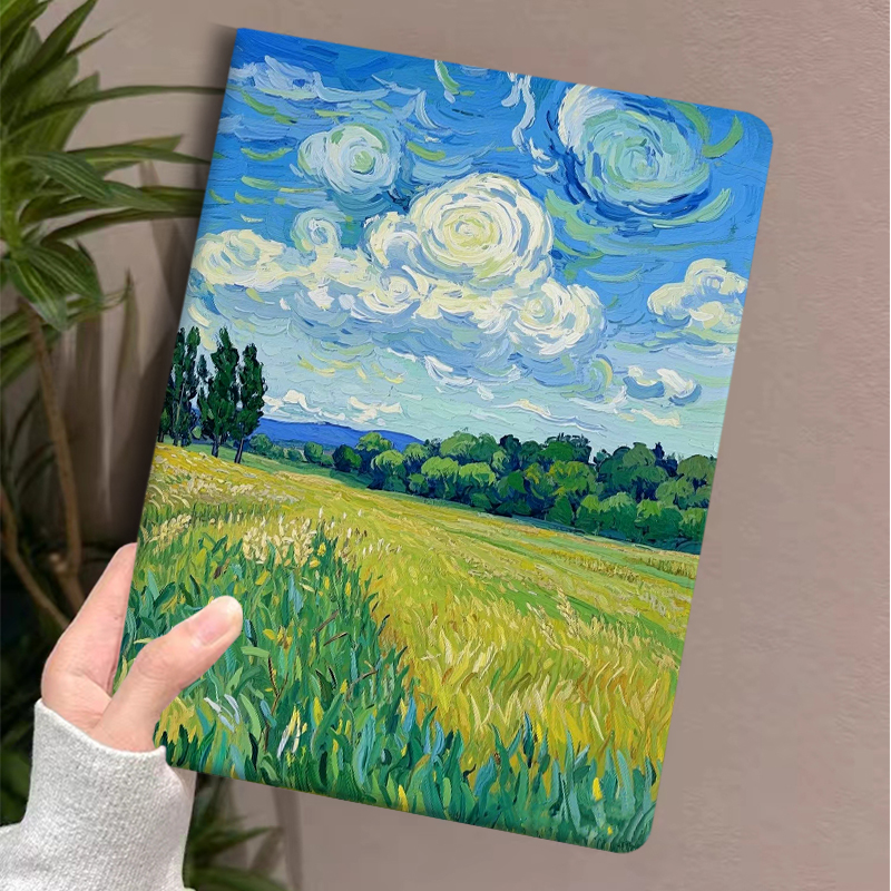 ipadカバー 名画風景印象派保護カバー