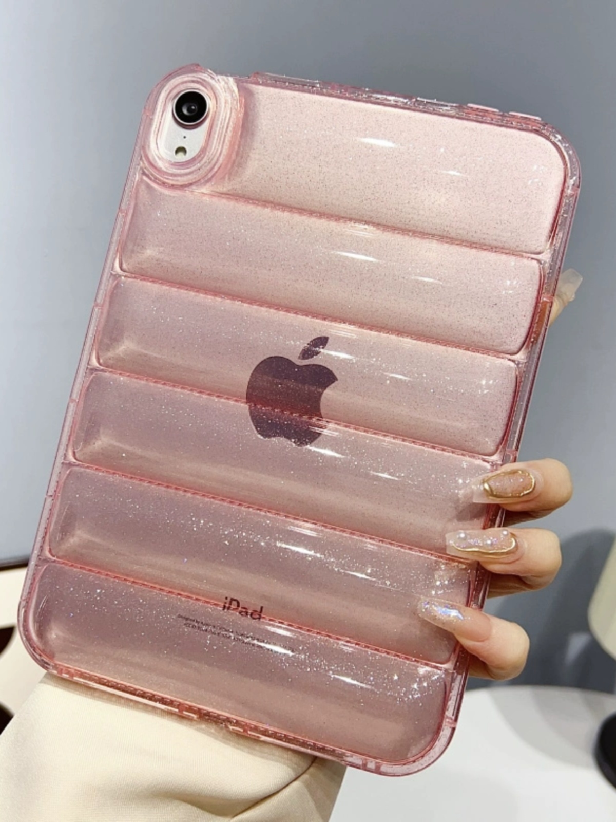 ipadカバー 透明ウェーブデザイン保護カバー