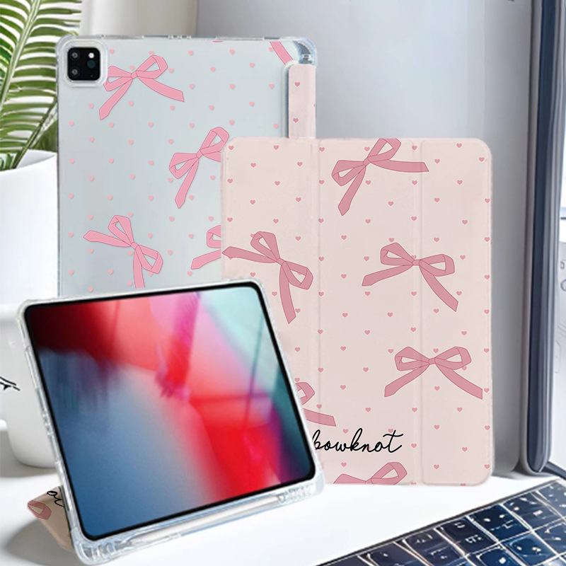 ipadカバー 可愛いリボン柄手帳型ケース