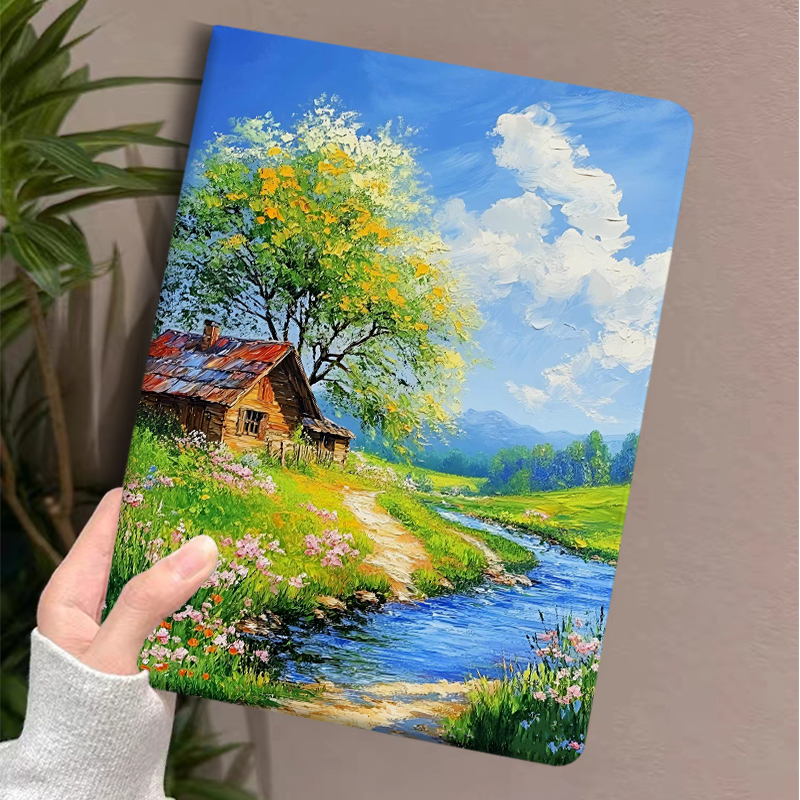 ipadカバー 名画風景印象派保護カバー
