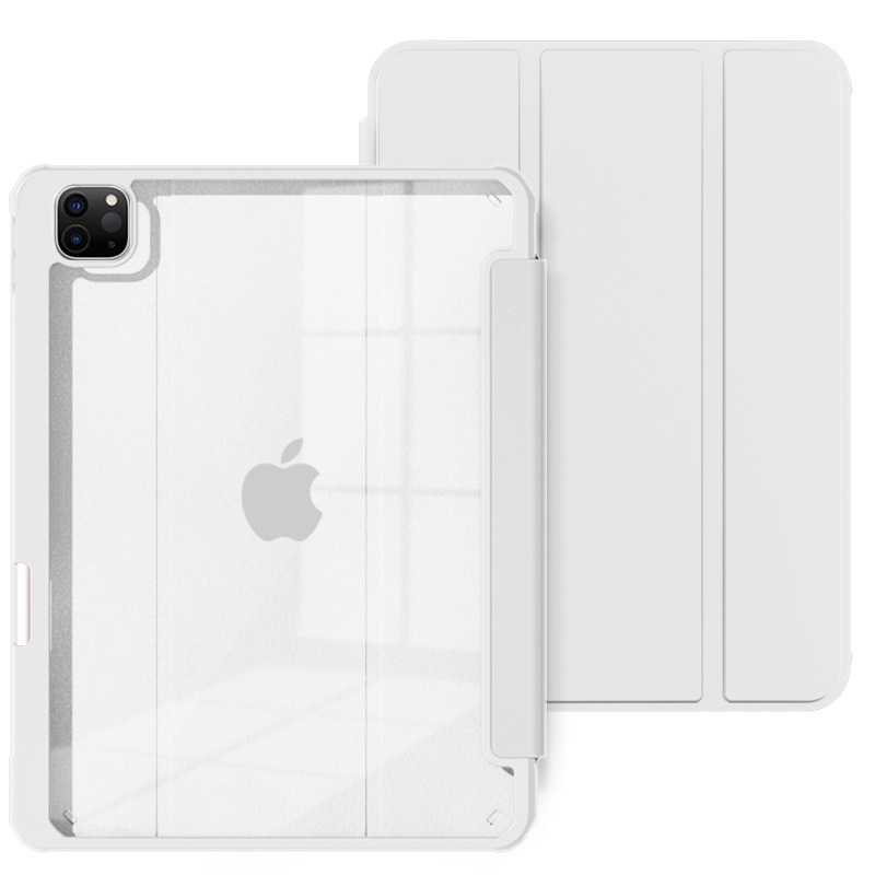 ipadカバー クリアバック三つ折りスマート保護ケース