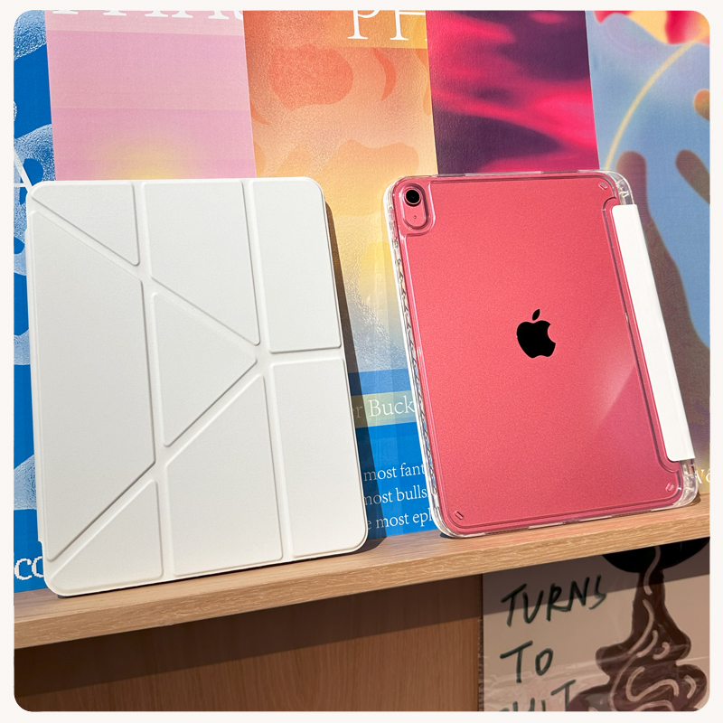 ipadカバー 透明折り畳みスタンド機能付き保護ケース