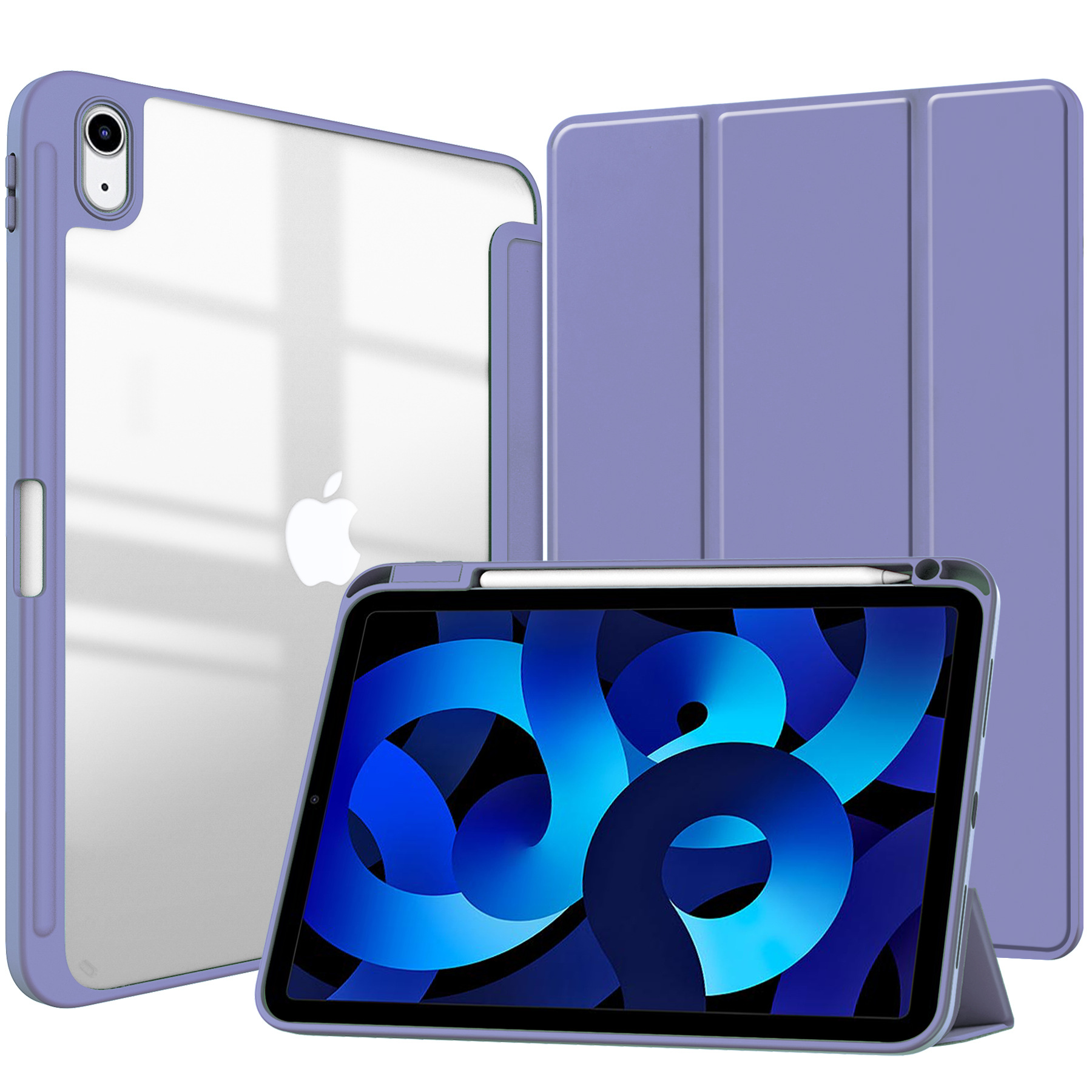 iPad Air 衝撃吸収クリアバック3つ折りスタンドケース