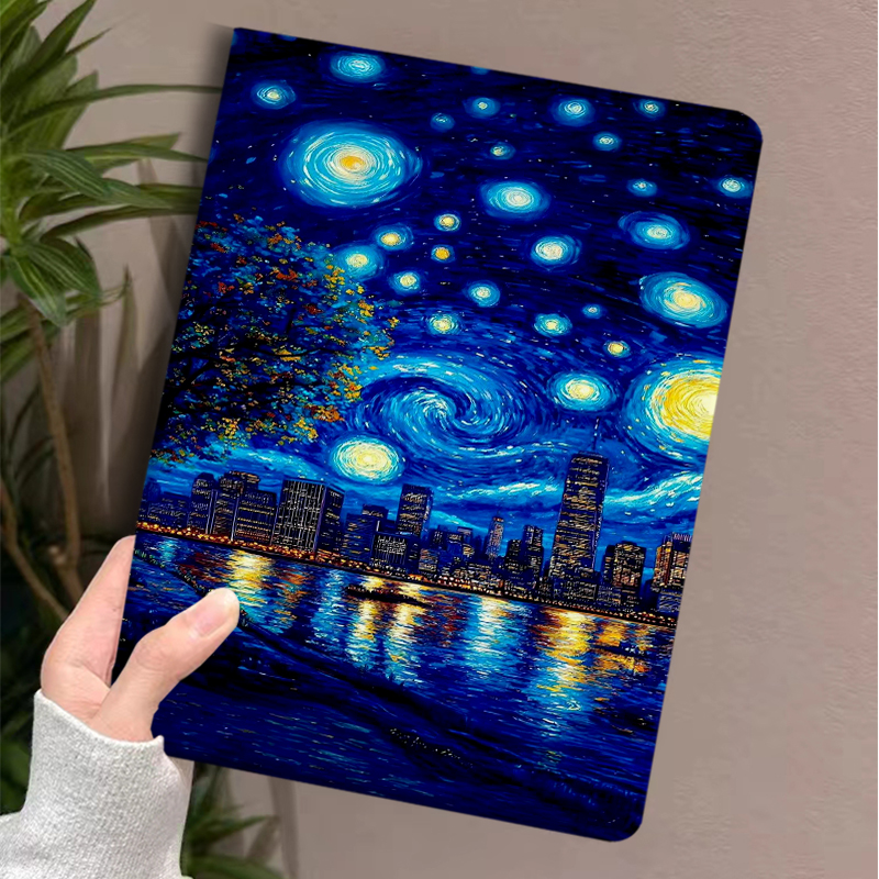 ipadカバー 名画風景印象派保護カバー