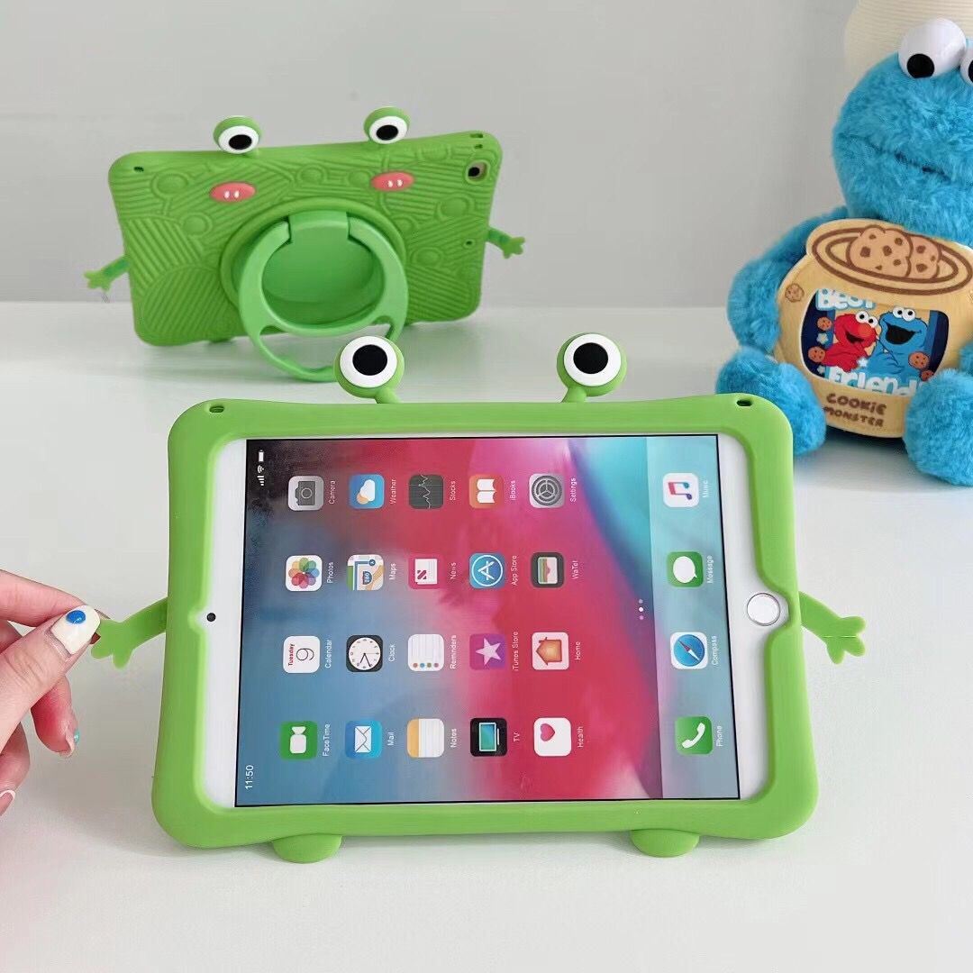 ipadカバー かえるさん立体キッズ保護ケース