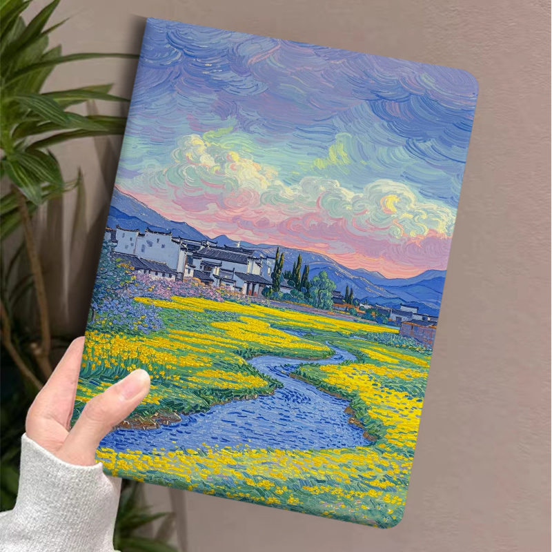 ipadカバー 名画風景印象派保護カバー