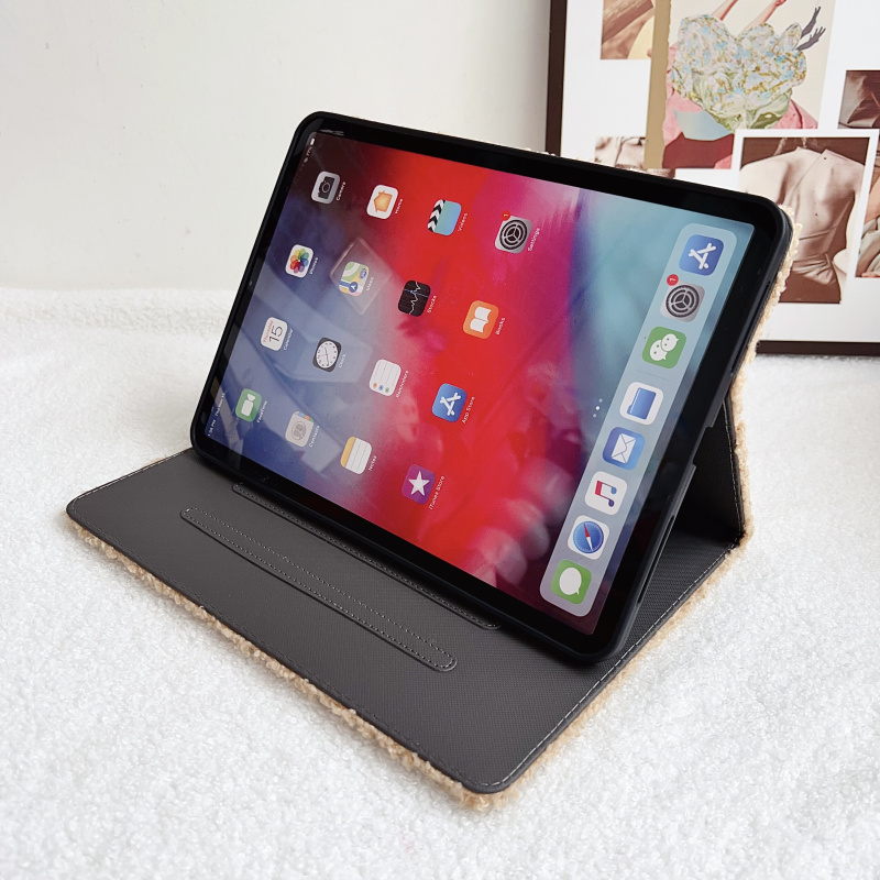 ipadカバー もこもこ質感の手帳型保護カバー