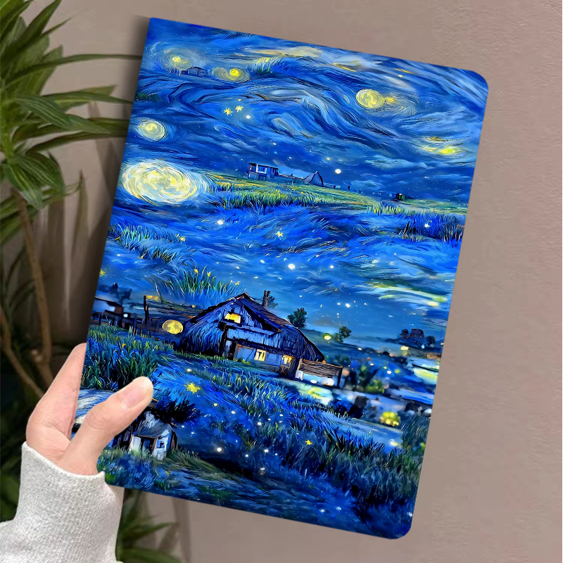 ipadカバー 名画風景印象派保護カバー