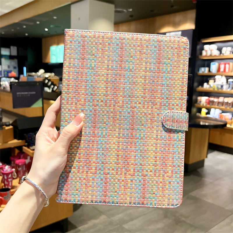 ipadカバー 多機能織り模様タブレット保護ケース