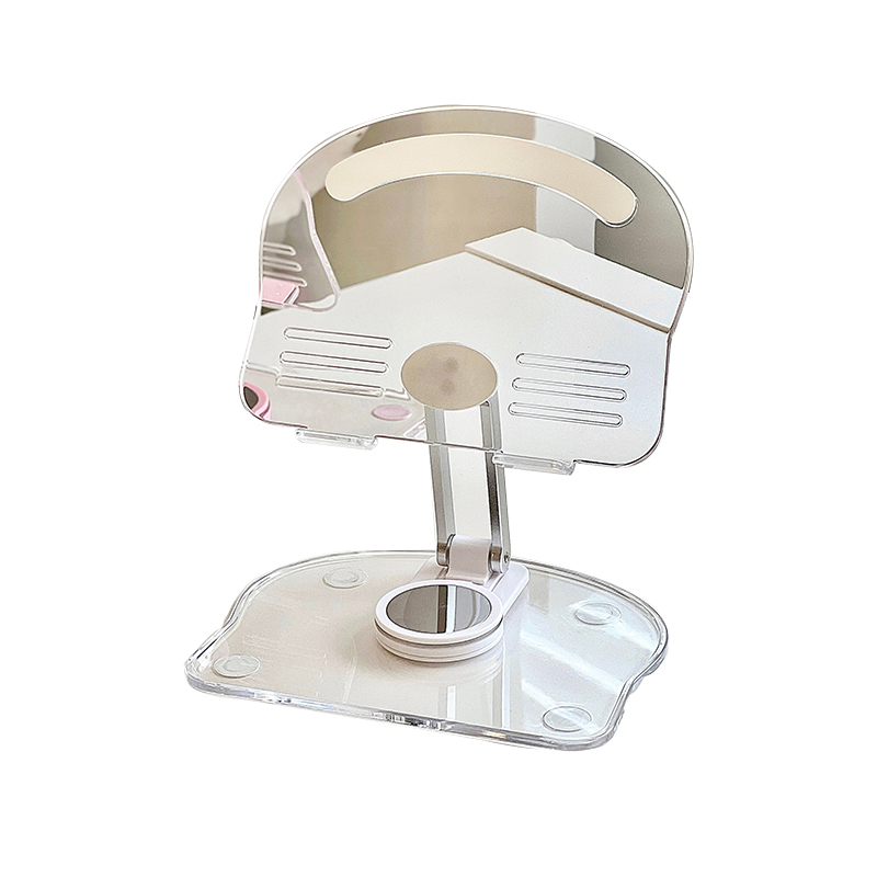 タブレットケース 透明アクリル製360°回転式卓上タブレットスタンド