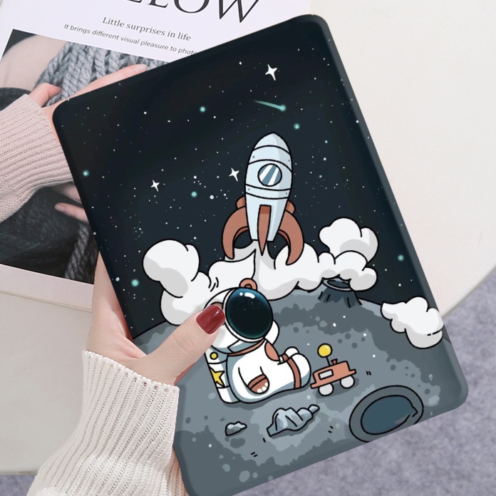 タブレットケース 宇宙飛行士と猫ちゃん 可愛いタブレット保護カバー