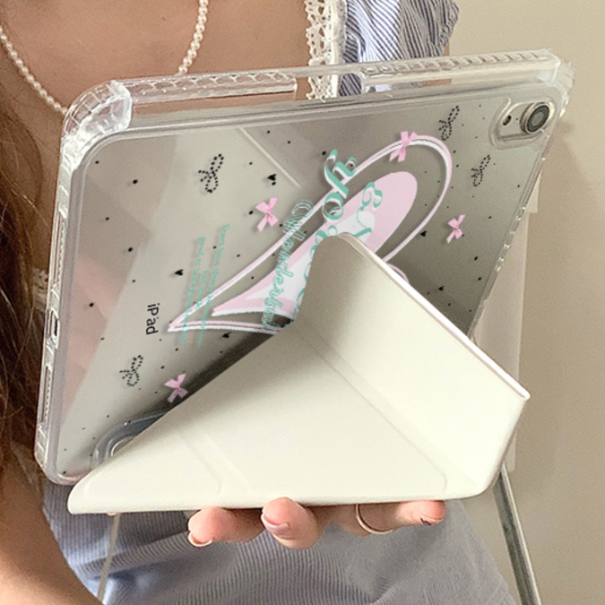 タブレットケース ハート模様 折り畳み式タブレット保護カバー