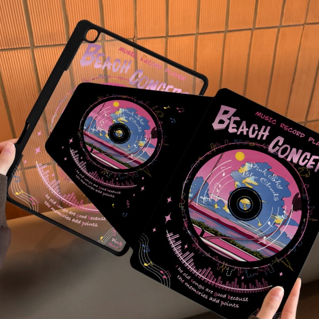 音楽祭レコードデザイン 折りたたみタブレットケース