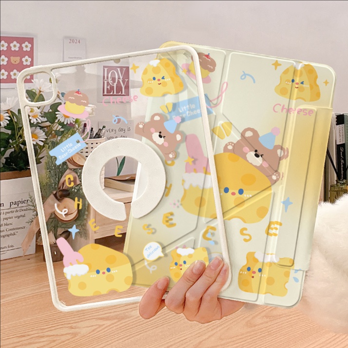 かわいい猫菓子柄 透明保護タブレットケース