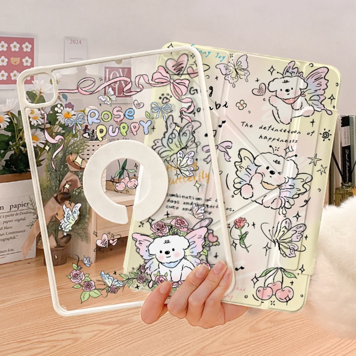 かわいい猫菓子柄 透明保護タブレットケース