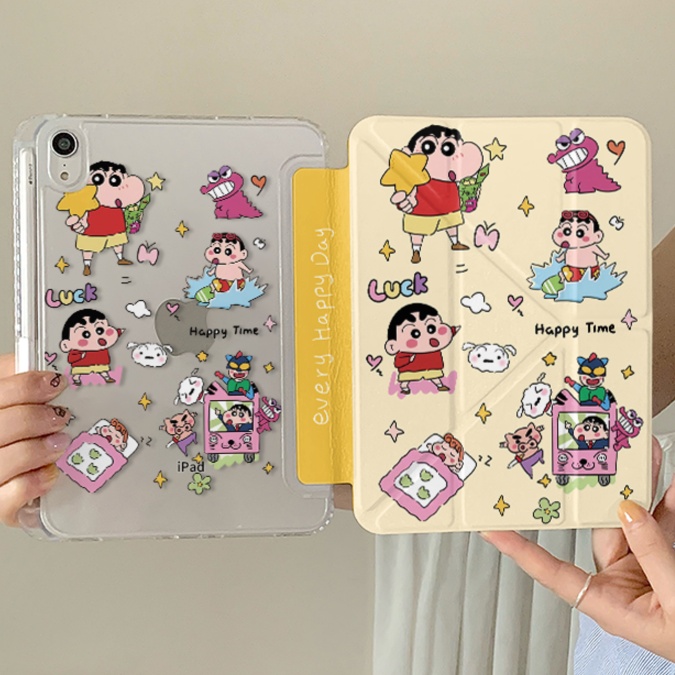 かわいい漫画キャラクター柄 折りたたみスタンドタブレットケース