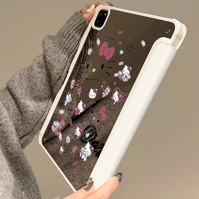 猫キャラクター柄 折り畳み式保護タブレットケース