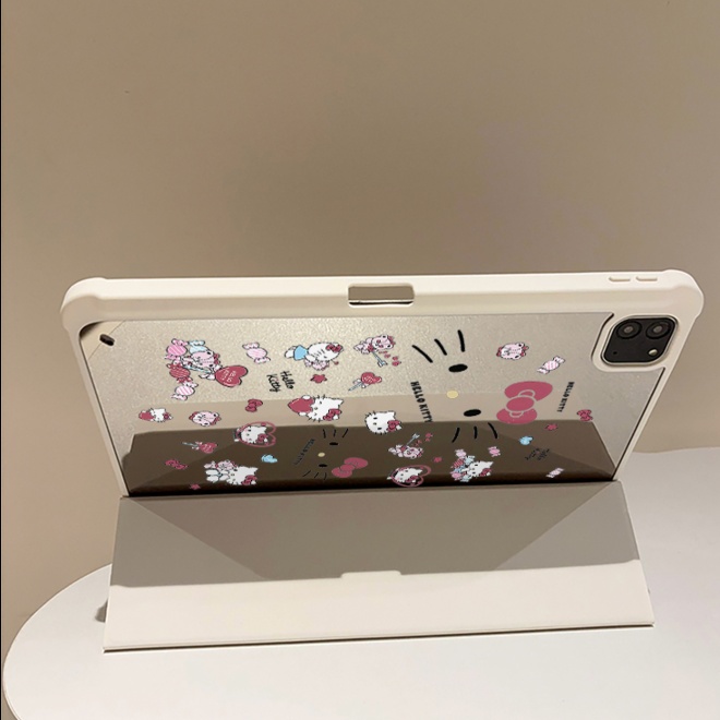 猫キャラクター柄 折り畳み式保護タブレットケース