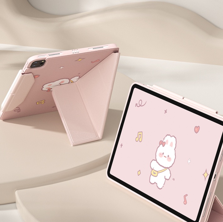 タブレットケース かわいい雲模様 折りたたみ式軽量保護ケース