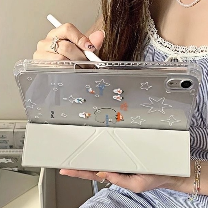 タブレットケース 星空きらめき 折り畳み式保護カバー